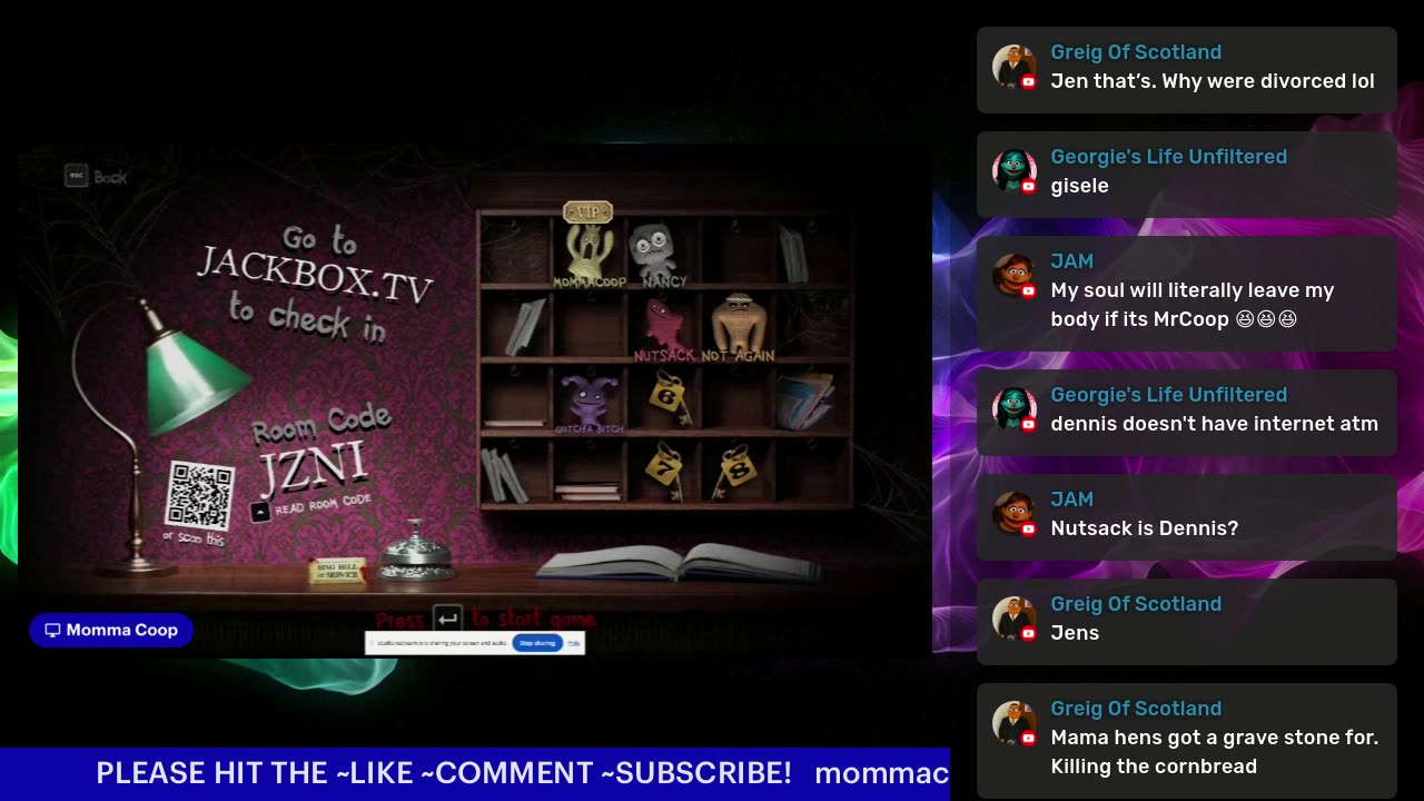 COME PLAY AT MOMMA COOP'S GAME NIGHT