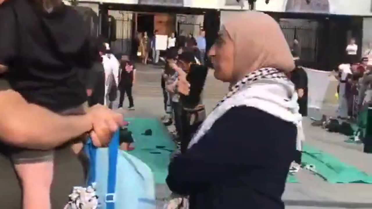 In a Canadian city, where do they decide to pray to Allah? Outside a church.