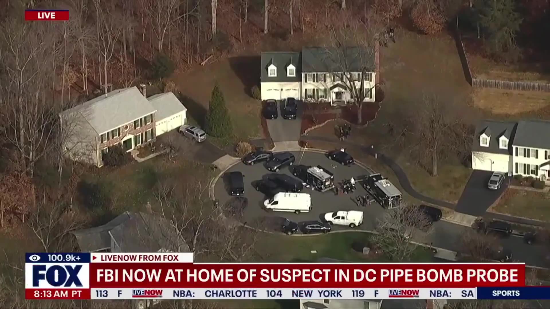 The FBI has raided the home of the alleged January 6 pipe bomb suspect, reportedly
