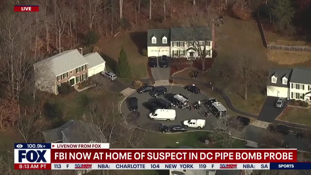 The FBI has raided the home of the alleged January 6 pipe bomb suspect, reportedly