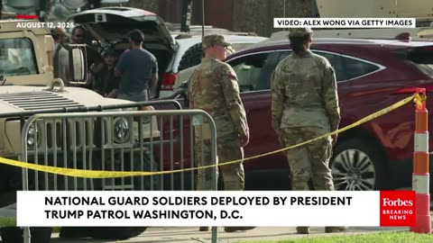 National Guard Soldiers Deployed By President Trump Patrol Washington, D.C.