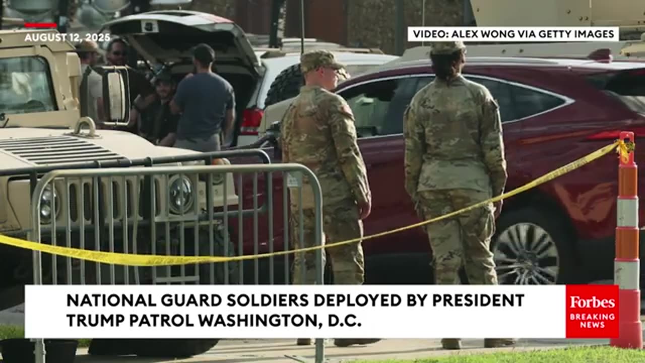 National Guard Soldiers Deployed By President Trump Patrol Washington, D.C.