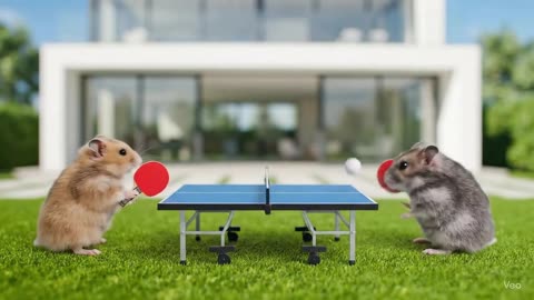 Hamsters playing table tennis 🏓