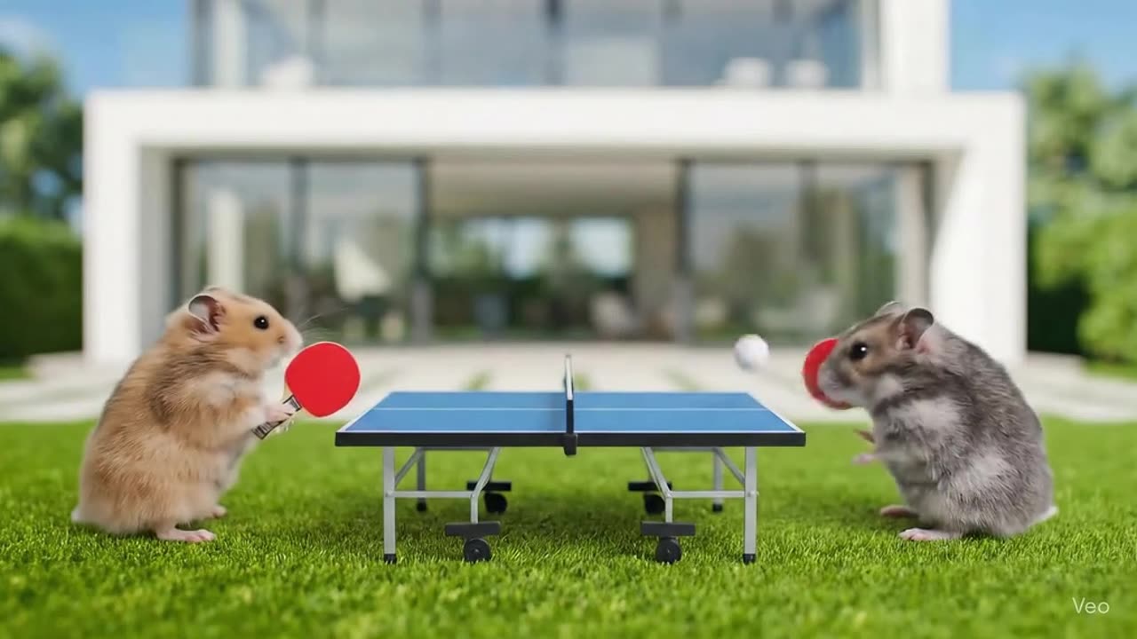 Hamsters playing table tennis 🏓