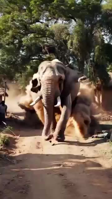 *Angry Elephant Destroys Village House After Tree Falls on It* 🐘💔
