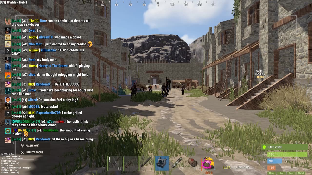 Lag is normal in Brit's PVE servers - Rust