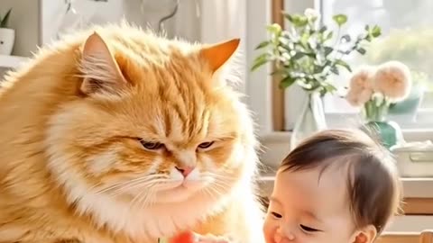 Orange cat goes out for a walk and picks up a cute little puppy # Cooking Cat # Cat Meme Theater