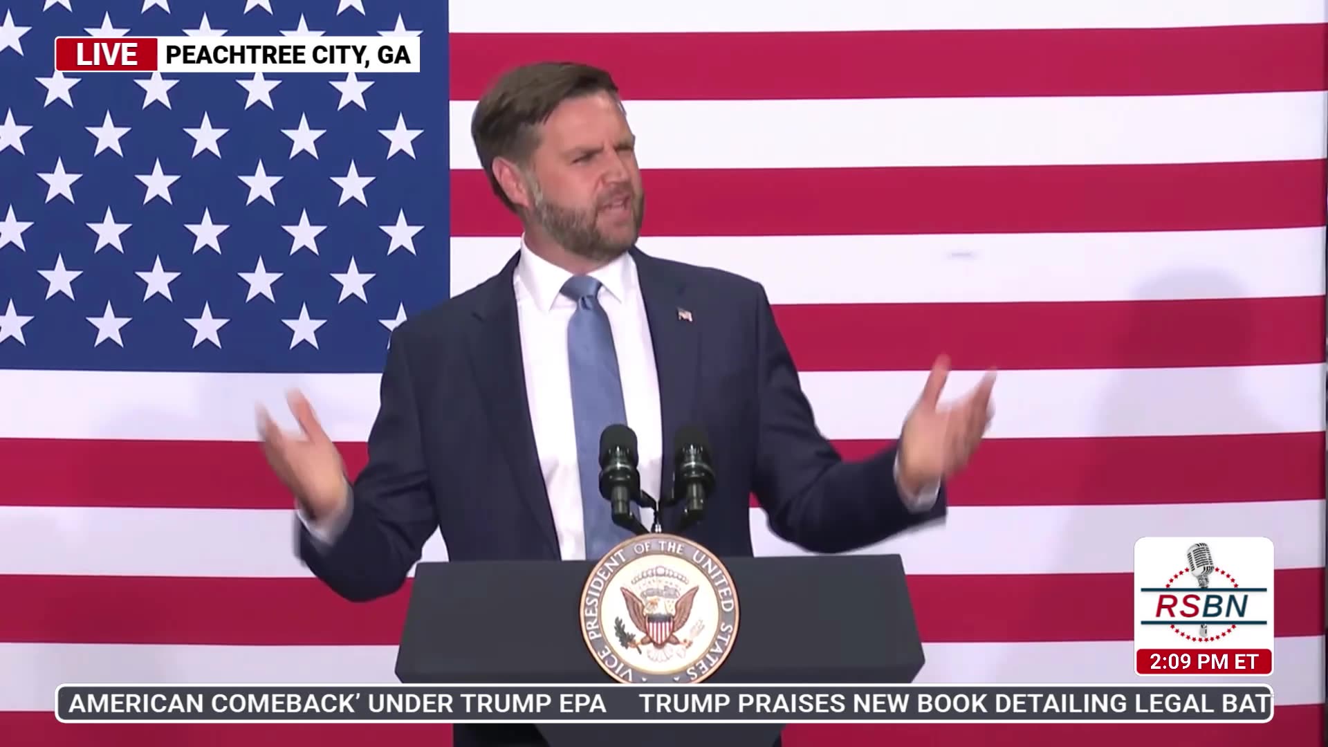 WATCH: Vice President JD Vance Delivers Remarks in Peachtree City - 8/21/25