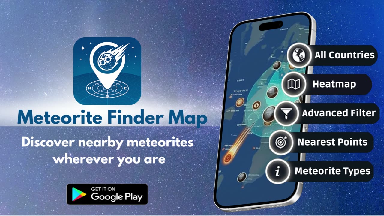 Meteorite Finder Map: Treasure finder of the sky in your hands.