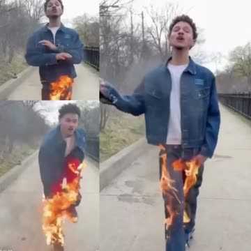 A singer set his pants on fire after refusing to pay for visual effects for his music video. 👖🔥👀