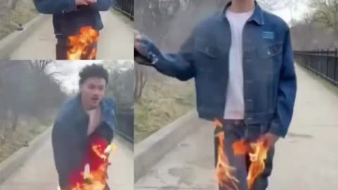 A singer set his pants on fire after refusing to pay for visual effects for his music video. 👖🔥👀