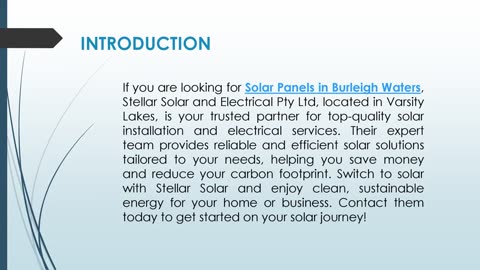 If you are looking for Solar Panels in Burleigh Waters