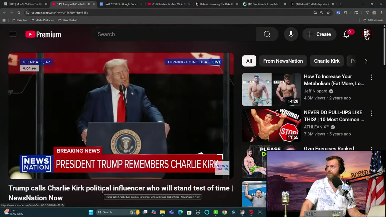 Trump highlights at Charlie Kirk memorial (with Hake commentary)