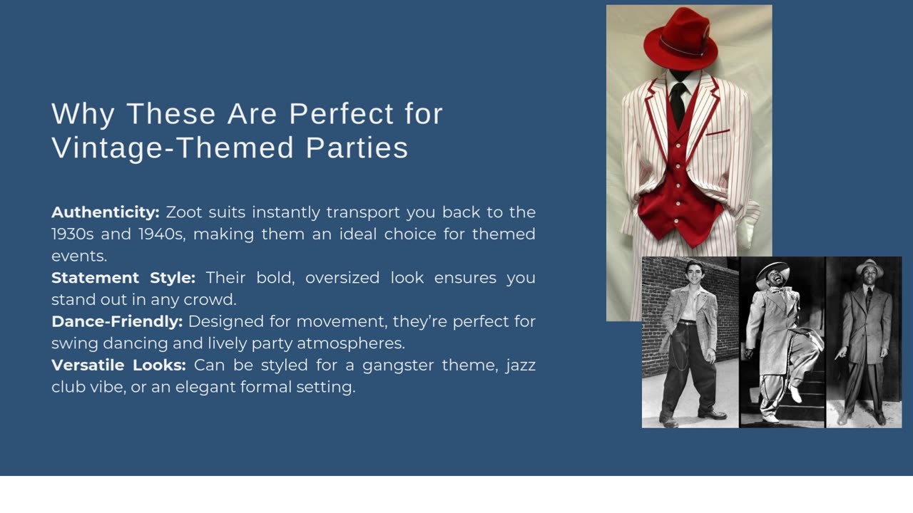 Zoot Suits - The Perfect Choice for Vintage-Themed Parties
