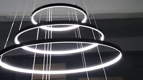 Lampara Colgante Modern LED Chandelier Hanging Lamp Rings Ceiling Chandelier Lighting