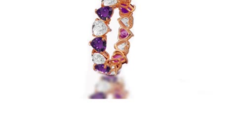173 custom Elegant Stackable Heart-Shaped Ruby & Diamond Eternity Band Wedding Anniversary Ring