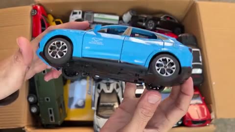 BOX FULL OF DIECAST CARS - RAV4, Toyota Yaris, Lexus LX600, Porsche, Mercedes, Van, Bus_part1