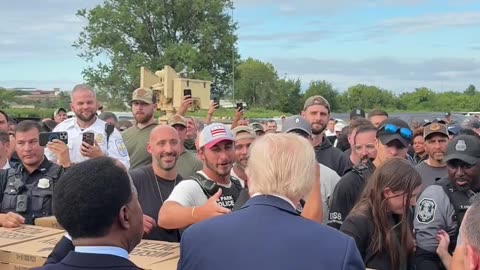 Trump Personally Shaking Hands With Law Enforcement For Making DC Safe Again