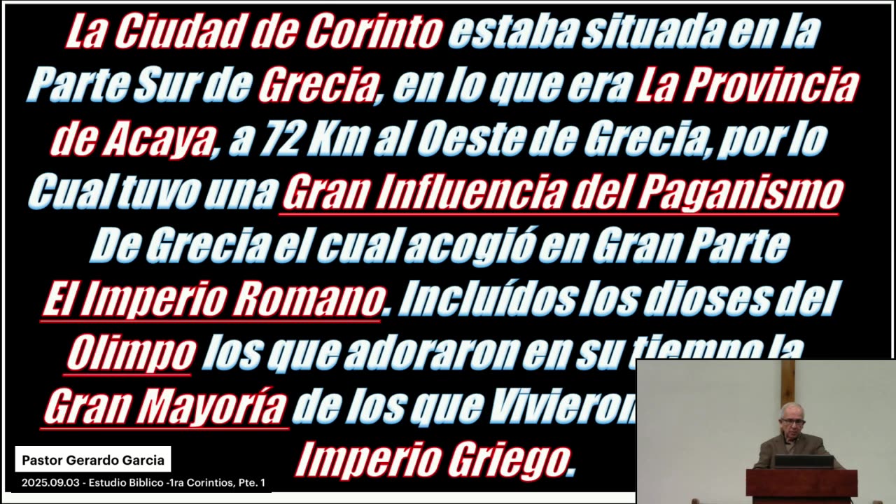 2025.09.03 - Estudio Biblico -1ra Corintios, Pte. 1