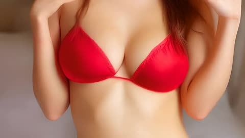 gorgeous european in red bed