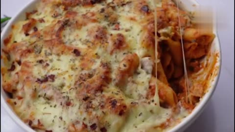 Baked creamy chicken pasta 🥧 🥰