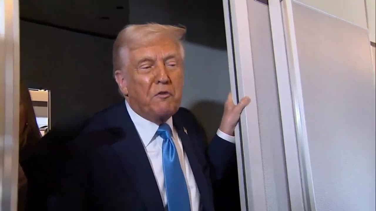 President Trump Speaks to Reporters on Air Force One En Route to Mar-a-Largo, March 28, 2025