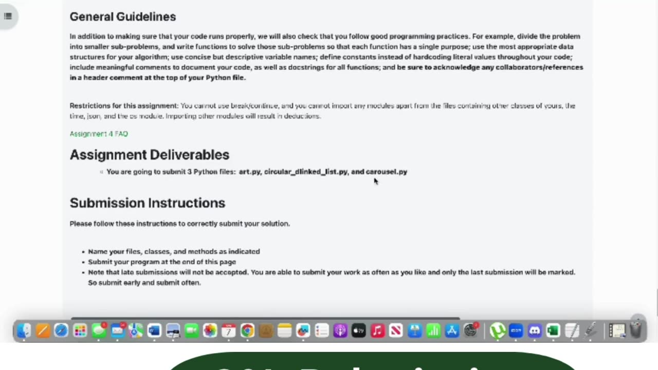 Student Work (Assignment) | CMPUT 175 – Linked List Project | Alberta Computing Science