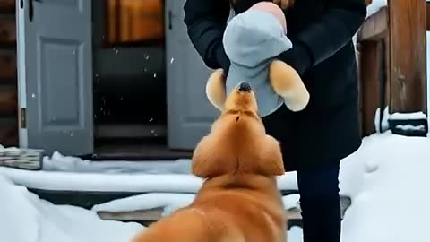 Courageous Puppy Saves Infant from a Raging Snowstorm