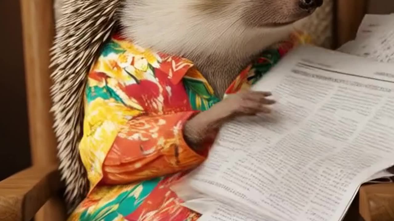 hedgehog watching the diary