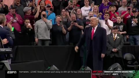 President Trump just got thunderous cheers from the crowd as he enters Wells Fargo Arena in Philadelphia for the NCAA Wrestling Championships