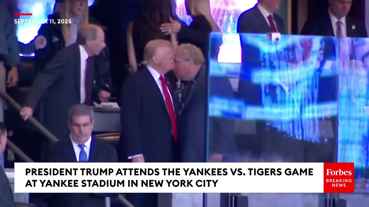 President Trump Attends The Yankees Vs. Tigers Game At Yankee Stadium In New York City