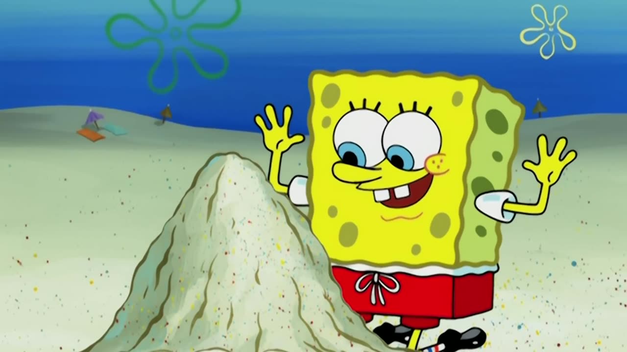 Patrick Start a Sand Castle War Full Scene