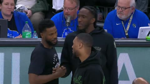 Giannis and Malik Beasley share a moment after getting heated in last game 😂