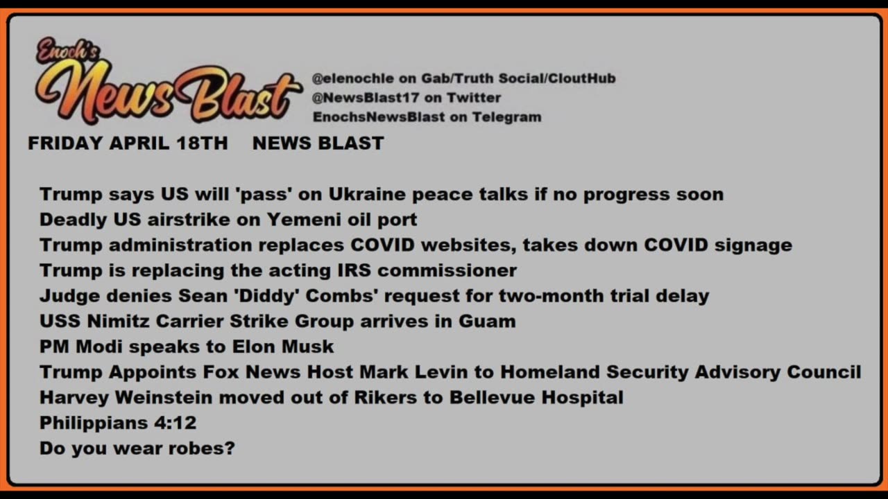 Friday, April 18, 2025 News Blast