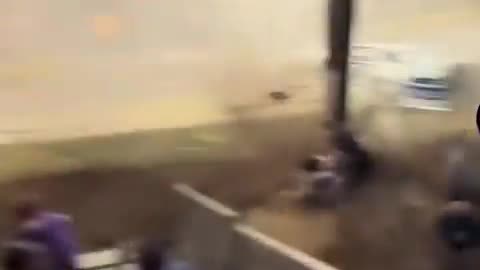 Three spectators were hospitalized after a crash Senoia Raceway