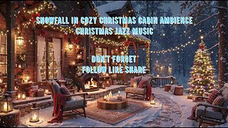 Snowfall in Cozy Christmas Cabin Ambience Christmas Jazz Music