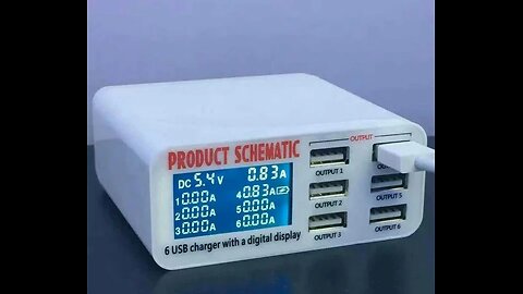 Smart 6-Port USB Charge Station With Digital Display - Charge Safer and Faster