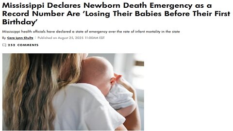 Mississippi Declares State Of Emergency For Rise In Infant Deaths: Bereave Your Children!