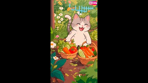 The Cat's Colorful Garden Adventure #shorts #shortvideo #youtubeshorts #animals #cats