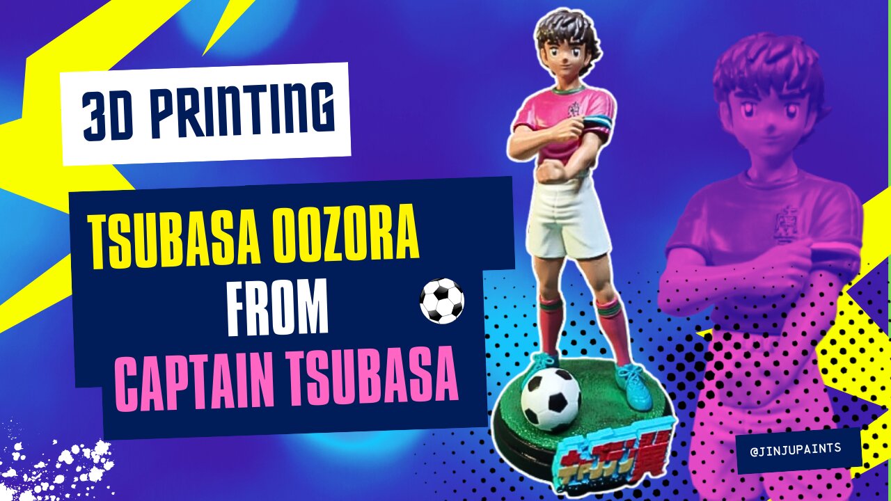 3D Printing & Painting a Tsubasa Oozora figure from the anime Captain Tsubasa! [Away Version]