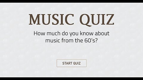 Do you know a lot about music from the 60's? Then this is a quiz for you