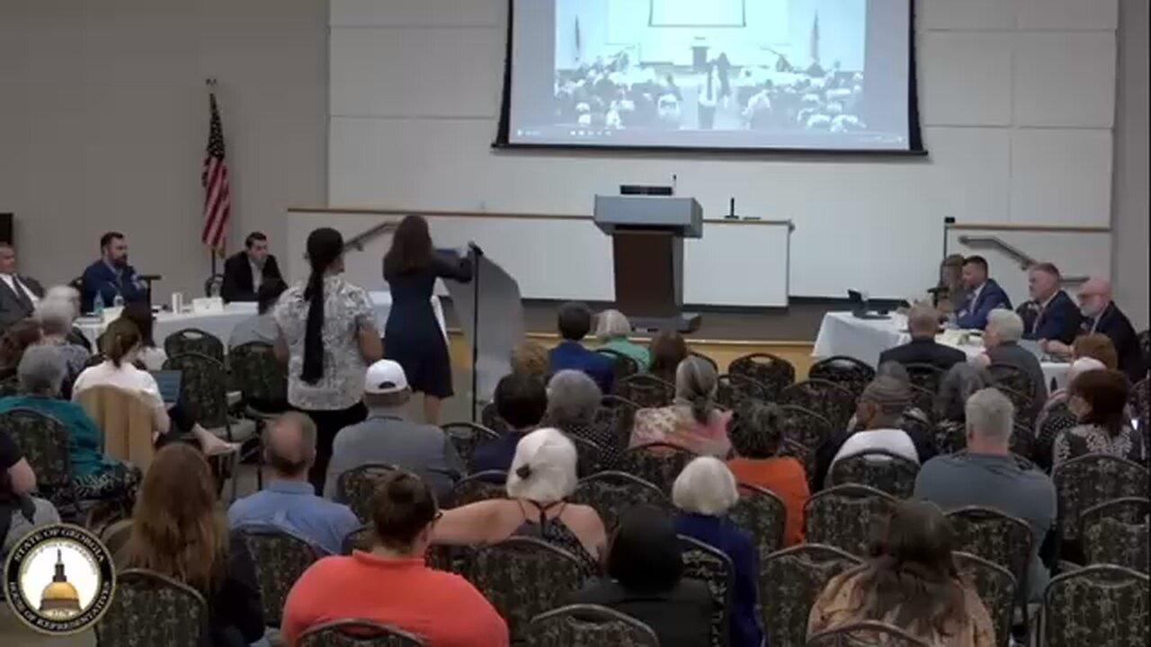 Veteran Exposes Election Crime To GA Legislators - Banner Unfurled