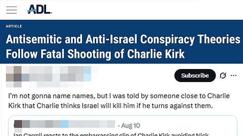 BREAKING EXCLUSIVE: ADL Attacks Conspiracy Theorists For Speculating About