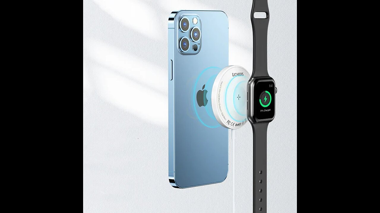 Double-Sided MagSafe Fast Charging Wireless Charger, for Phone, Earphones & Watch