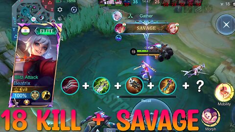 Beatrix Best Build For All Guns | Savage Mythic Rank Push Solo | MLBB