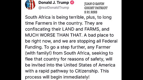 JUAN O SAVIN- Trouble Spots in Africa President Trump, Q & A- Ghost Patriot 5 21 2025