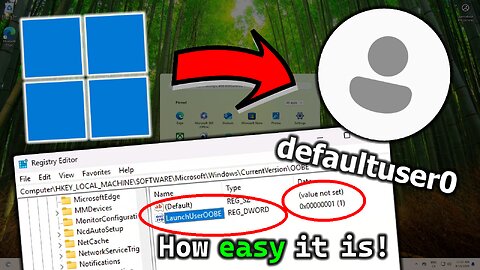 Installing Windows 11 to defaultuser0 (with just one Registry Value!)