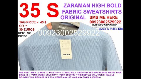 Zaraman high embossed bold fabric sweatshirt 35$ with including delivery USA UK EUROPE at your home