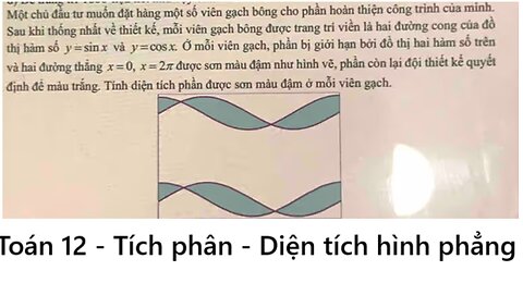 Toán 12: Một chủ đầu tư muốn đặt hàng một số viên gạch bông cho phần hoàn thiện công trình của mình