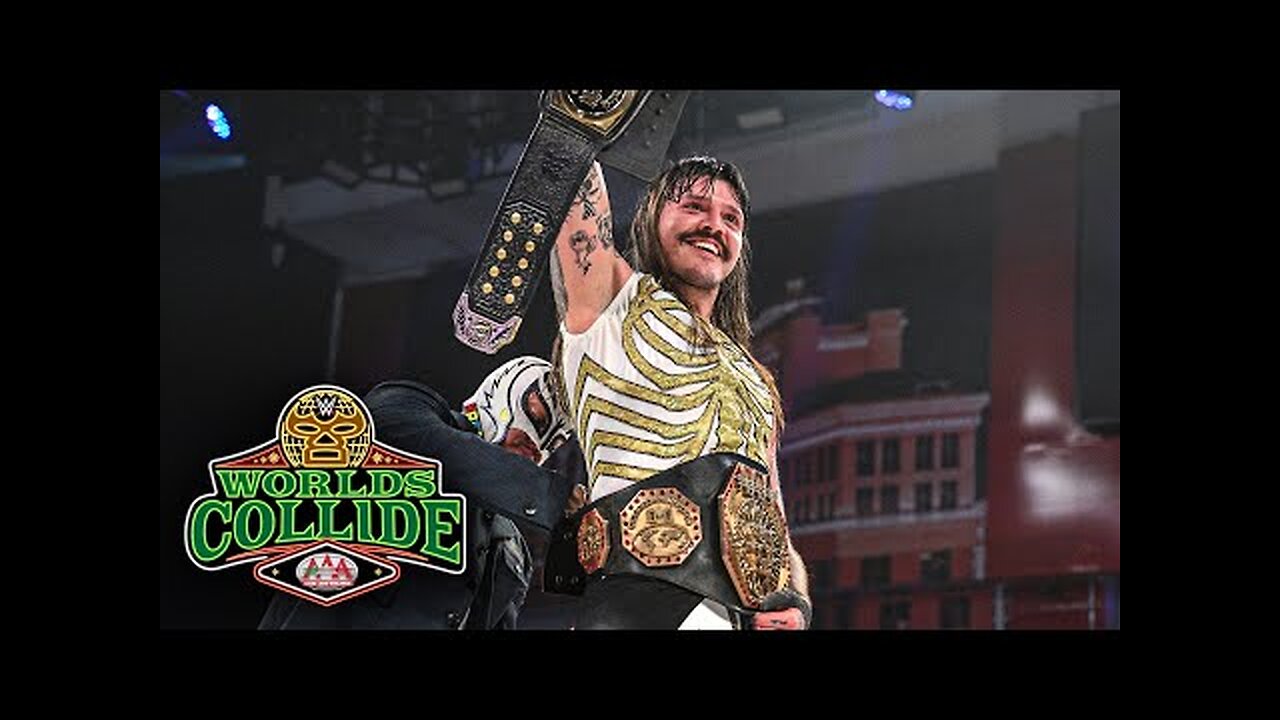 Rey Mysterio crowns Dominik Mysterio the AAA Mega Champion_ Worlds Collide 2025 highlights